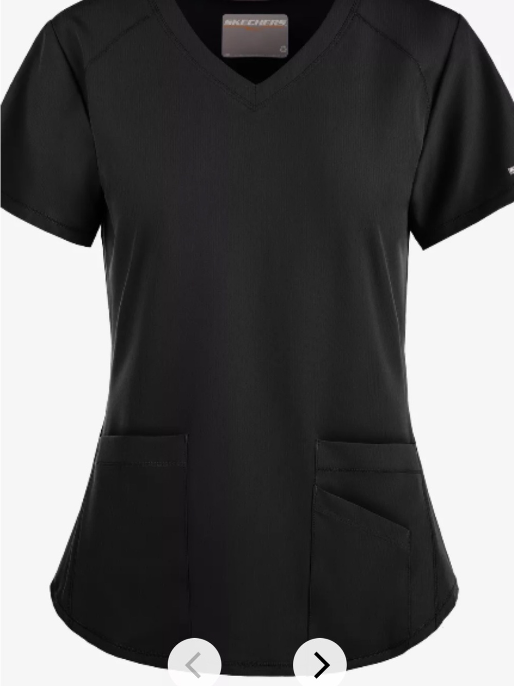 Skechers Women's Black V-Neck Short Sleeve Scrub Top
